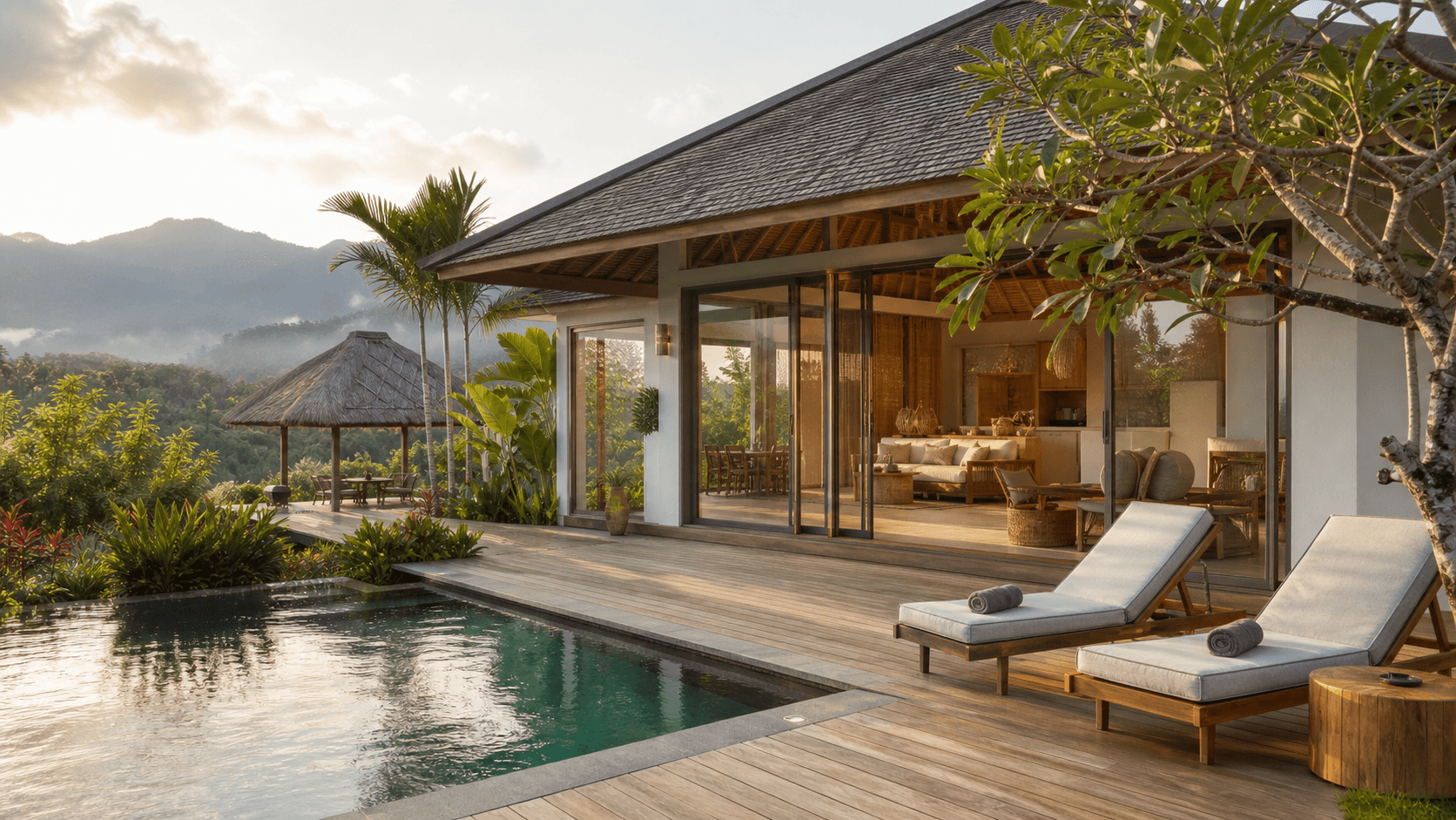 Tampilan eksterior area villa
